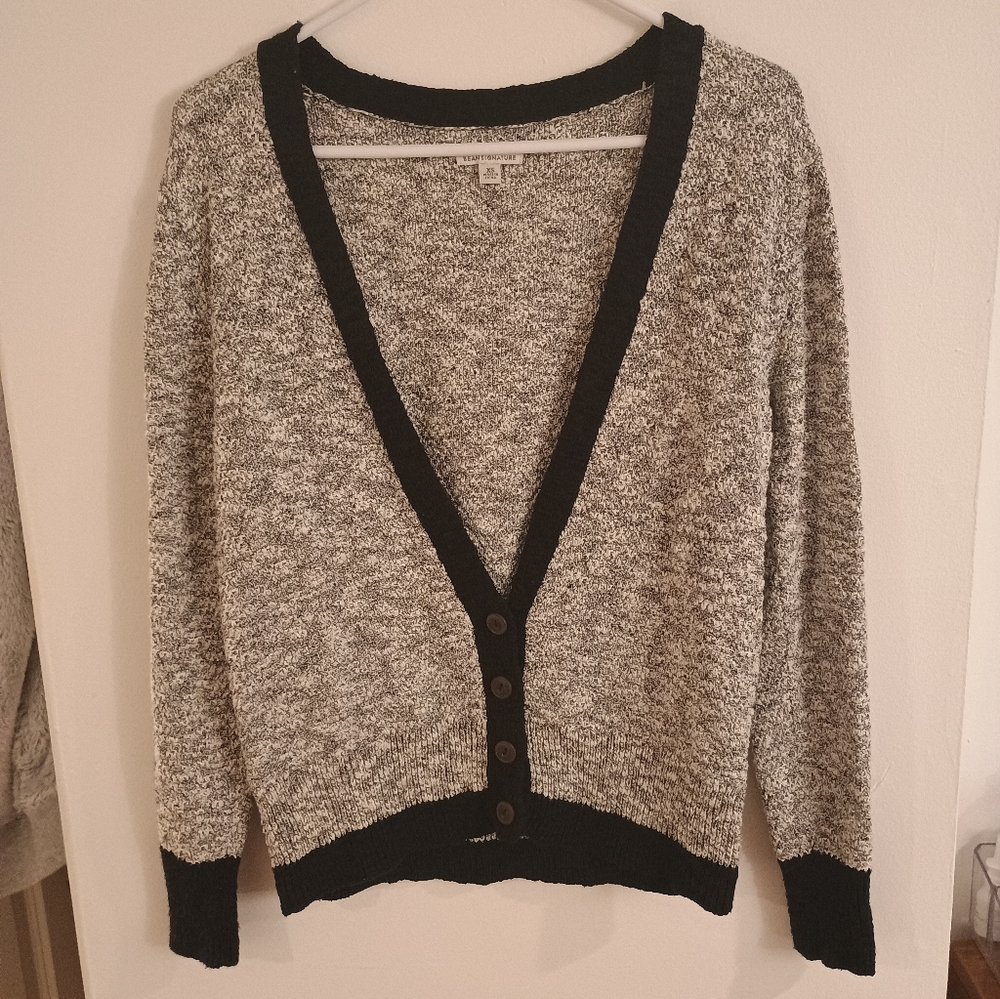 LL Bean Signature Cotton Linen Cardigan XS